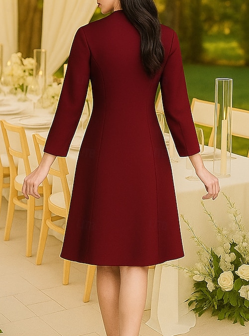 Two Piece Sheath Column Knee Length Prom Dress Party Dress Cocktail Dress  Mother of the Bride Dress Long Sleeve Crew Neck Elegant Vintage Party with  Embroidery 2026 - $160.99