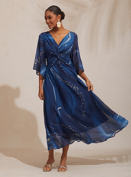 chinese dress ladies Galaxy Maxi Sleeveless Dress, Night Sky Print Black Space Star Constel –  Starcove Fashion