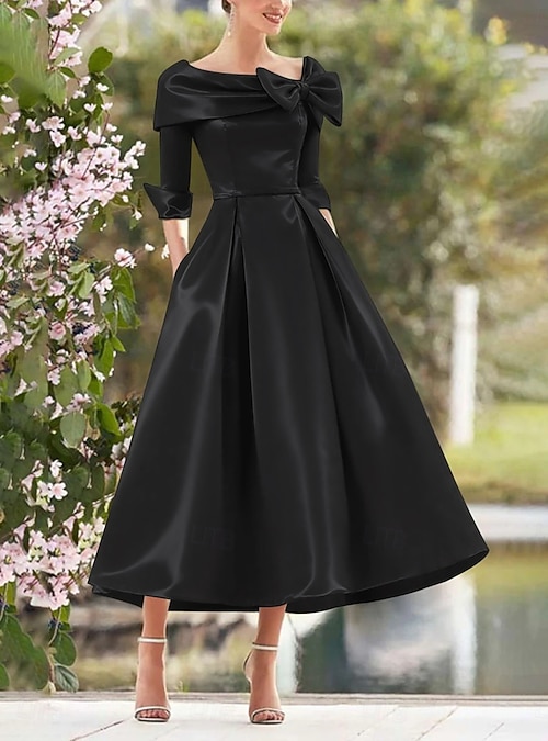 navy blue dress for baby girl White Short Sleeve Tea Length Dress by Ladivine CD0187W