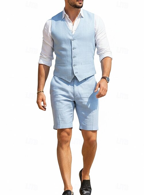 mens dress shorts for beach wedding Khaki Groomsmen Shorts for Wedding Beach Groom Custom Size / Custom Color