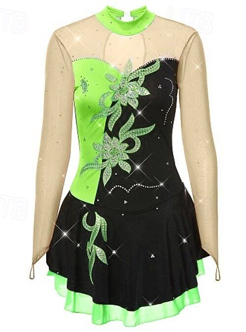green emerald velvet dress Green Figure Skating Dress,Sleeveless Ice Skating Skirt Sleeveess Gradient  Multi-Color Competition Performance, Green, 3X-Small : Amazon.ca: Clothing,  Shoes & Accessories