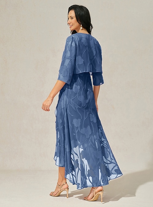 Women's Maxi Dress Chiffon Dress Elegant Floral Sleeveless U Neck Wedgewood Women's Maxi Dress Chiffon Dress Elegant Floral Sleeveless U Neck Wedgewood