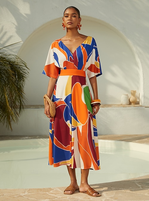 satin color block dress Womens Floral Print Geometric Print Satin Maxi Dress Short Sleeve Vacation Soft Satin Finish Smooth Drape Flattering Drape, Blue / XXL