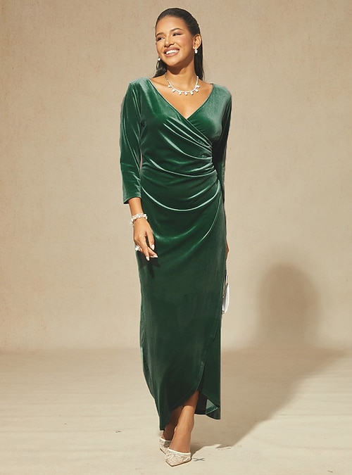 green wrap dress for wedding Designer Wrap Dresses For Women | Wrap Dress Evening main image 1