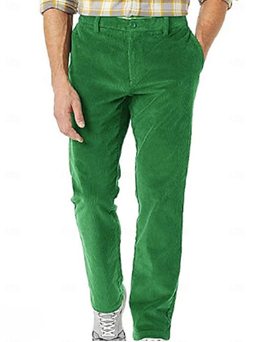Men's Dress Pants Corduroy Pants Winter Pants Trousers Suit Pants Pocket  Plain Comfort Breathable Outdoor Daily Going out Fashion Casual Dark Brown  Black 2026 - $16.99