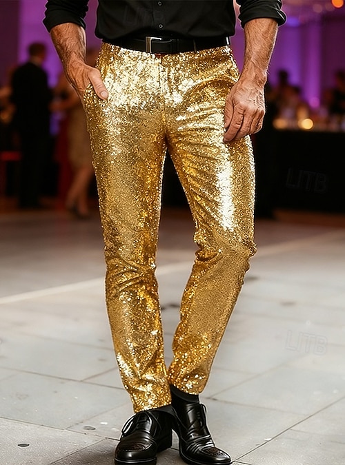 vintage gold wedding dress Menstuxedousa Empire Black & Gold Sequin Blazer for Men main image 0