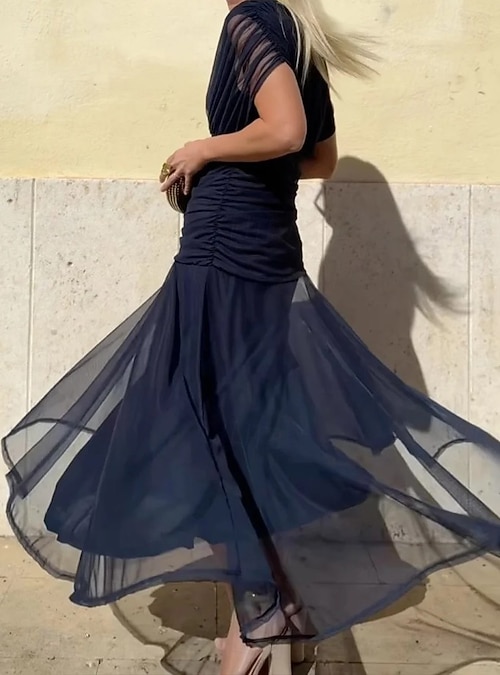birthday dress vacation Women's Jacquard Vacation Dress, Loose Long Dress For Women Outfit, Suitable For Birthday Party, Graduation Black main image 0