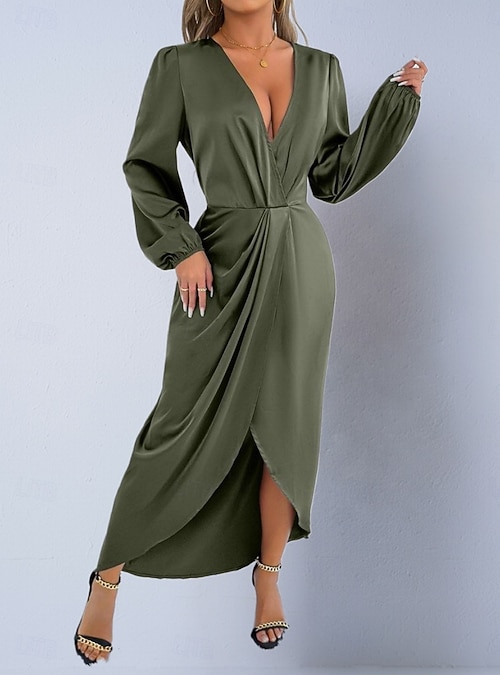 satin going out dress EURMUSE Pink Satin Extra Long Night Going Out Formal Dress