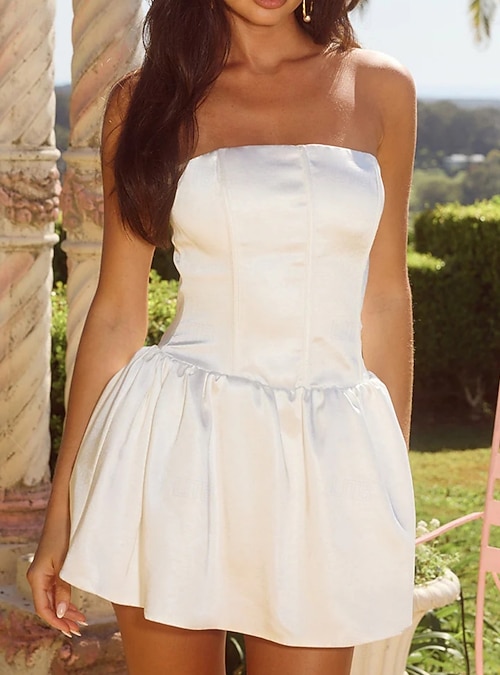 Women's Mini Dress White Dress Graduation Dress Strapless Dress Elegant Fashion Modern Outdoor Vacation Party Slim Plain Sleeveless Strapless White Summer Spring 2026 - $21.99 Women's Mini Dress White Dress Graduation Dress Strapless Dress Elegant Fashion Modern Outdoor Vacation Party Slim Plain Sleeveless Strapless White Summer Spring 2026 - $21.99