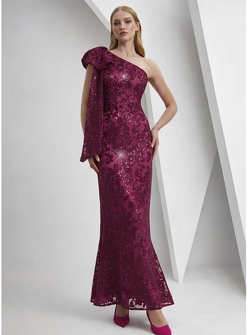 Mermaid Trumpet Floor Length Beaded Eembroidered Formal Dresses Mother of  the Bride Dress Evening Gown Formal Dress Elegant Glittering Celebrity  Style Sleeveless One Shoulder Garden Party Wedding Lace 2026 - 161.99