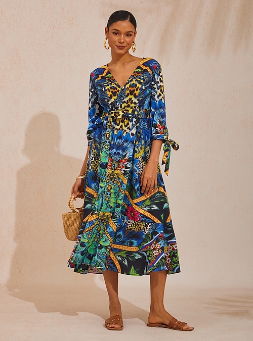 lightinthebox maxi dresses Jungle Wild Party Cotton Peacock Maxi Dress