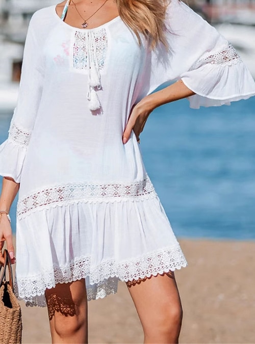 white dress classic elegant White Classy midi dress with open neckline Customized / White