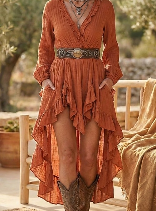 western holiday dress Pink Western Santa Holiday Twirl Dress main image 0