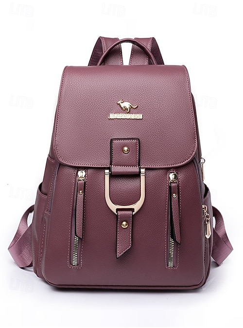 Leather Backpack Women Faux Leather Large Capacity Travel Work Daypack Amazon.com: Laptop Backpack Women, Faux Leather Work Travel  main image 4