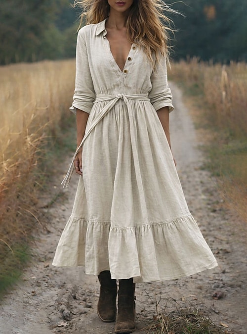beige maxi dress casual Verlaine Beige Maxi Dress - US 4 main image 1