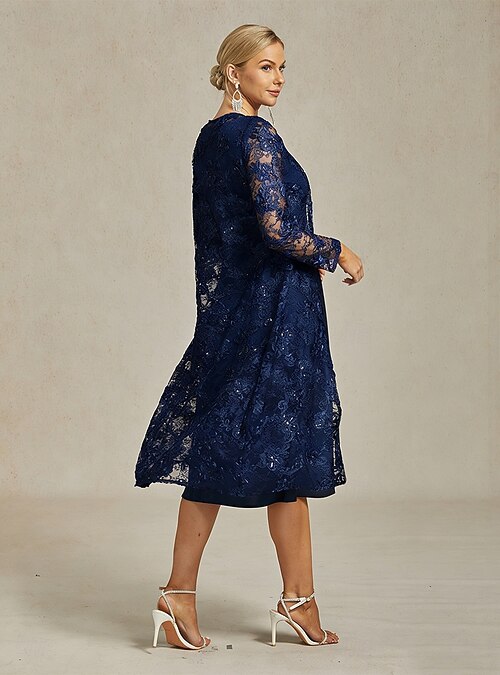 sequined a-line midi dress and jacket Women's Jacket Dress Midi Dress Sheath Dress A Line Dress Elegant Daily  Wedding Guest Date Sequins Illusion Solid Color Sleeveless Crew Neck  Champagne Summer Spring Fall 2026