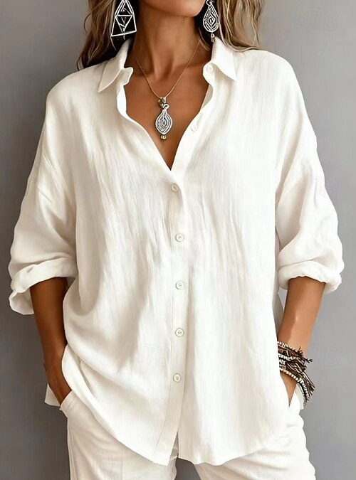 holiday dress shirts women Ladies Button Down Shirt Red Oxford with Black Stewart Trim L / Red