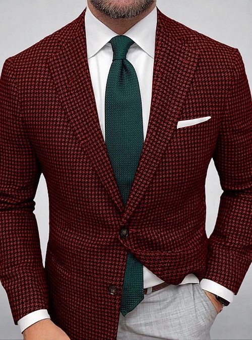 Veste Blazer Homme Armand Thiery Taille 50 - Laine Tweed Carreaux, Occasion TBE