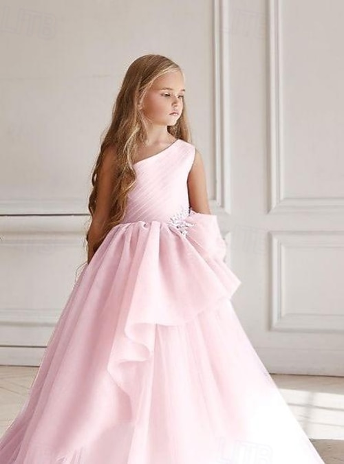 white christmas dresses Lace Cap Sleeves Boho Beach Ivory Chiffon Flower Girl Dress 6T --- Chest = 25 inches/ Waist = 24 inches/ Hollow to Knee = 26.5 Inches main image 0