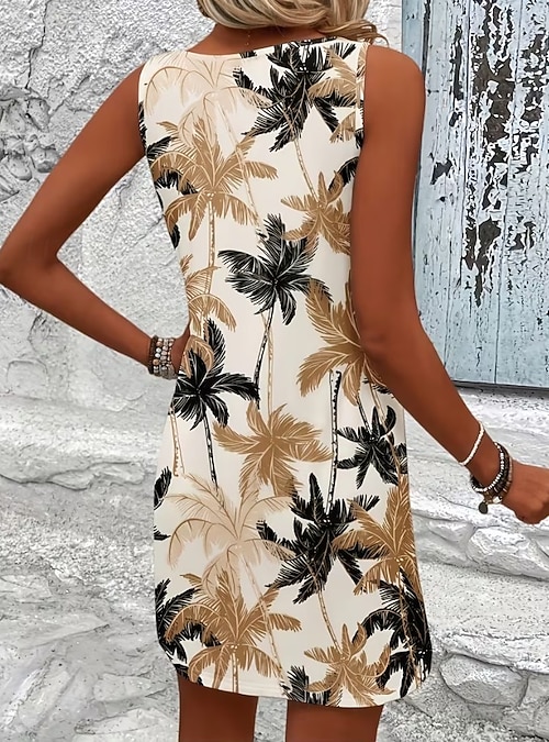 Women's Knee Length Dress Casual Dress A Line Dress Floral Dress Summer Dress Stylish Casual Date Regular Fit Floral Sleeveless V Neck Scoop Neck