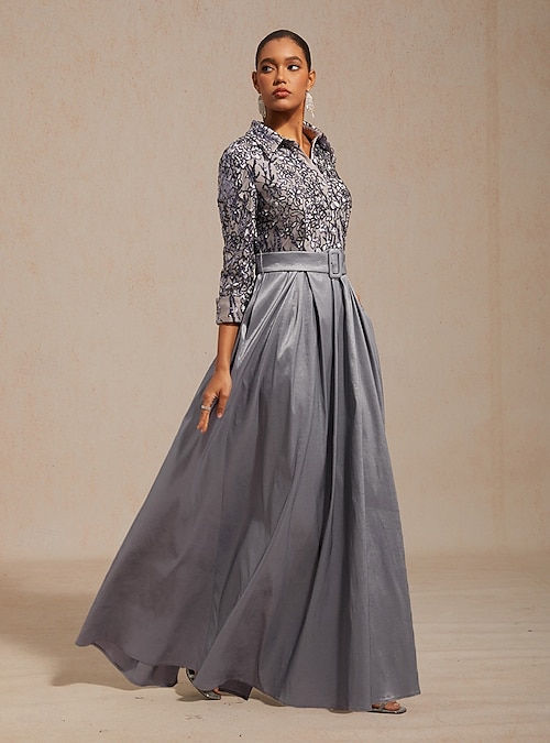 slim fit dress slacks Empire Waist Maxi Chiffon Evening Dress for Women main image 0