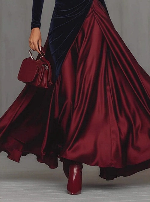 red satin swing dress fitted lace wedding dress Unique Vintage Red Satin Halter Swing Dress