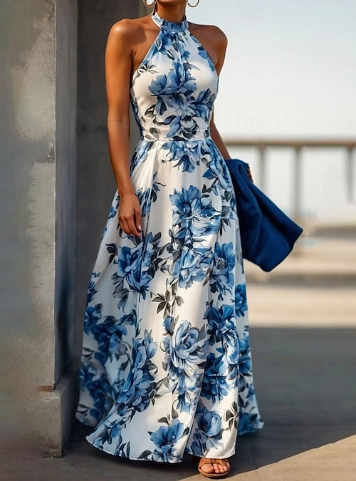 white christmas dresses BTFBM Women Summer Halter Dresses Casual Spring 2025 Sleeveless A-Line –  PRETTYGARDEN