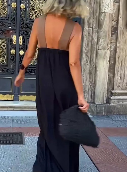 Women's Maxi Dress A Line Dress Summer Dress Halter Dress Casual Daily  Loose Fit Plain Sleeveless Halter Neck Black White Red Green Summer 2026 -  30.99