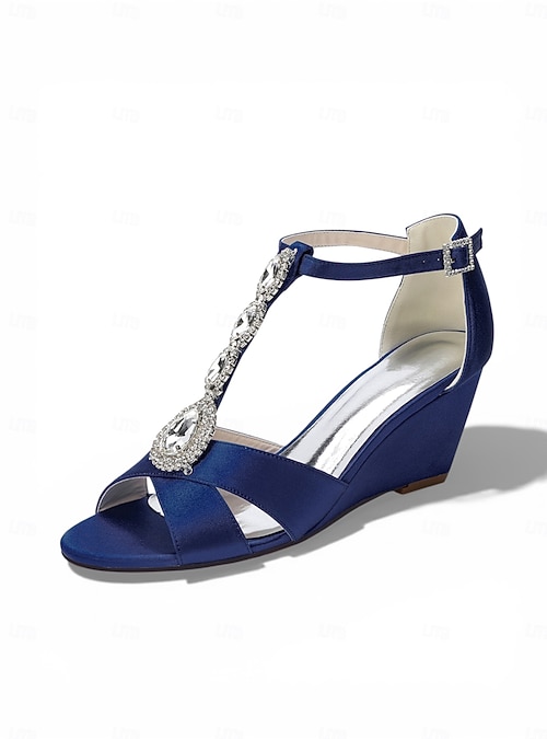 navy blue dress wedge sandals Valencia Wedge
