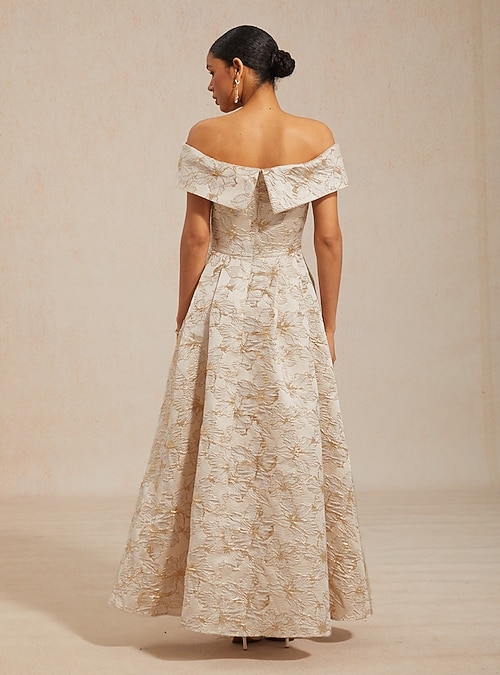 cold shoulder graduation dress Women's Maxi Dress Off The Shoulder Dress Strapless Dress Elegant Evening  Party Graduation Regular Fit Floral Sleeveless Cold Shoulder Champagne  Summer Spring Fall 2026