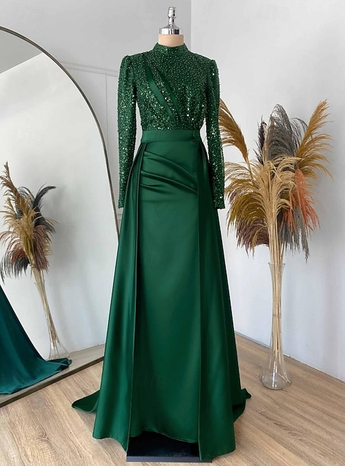 fancy emerald green dress Emerald Green Evening Dress| Latest Evening Dresses L / Green / Lace main image 0