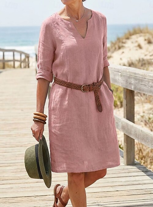 maxi short sleeve dress Women's As Promised Brown Short Sleeve Cinched Waist Maxi Dress | Size: S