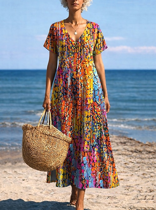boho butterfly dress Floral Print Maxi Dress | Boho Butterfly Sleeve Buttoned Dress