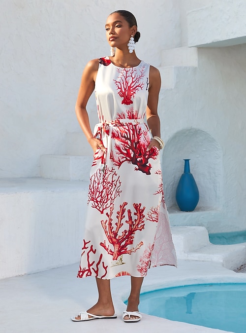 coral maxi dress casual Coral Maxi Dress