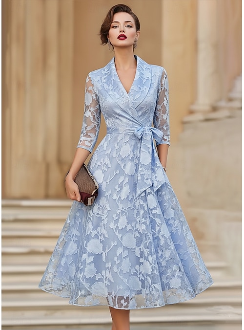 elegant knee length blazer dress A-Line Tea Formal Dresses Mother of the Bride Dress Long Sleeve Shirt Collar Vintage Formal Wedding Guest Kentucky Derby Chiffon Satin Jacquard with Bow(s) Pleats Flower 2026 formal dress with blazer