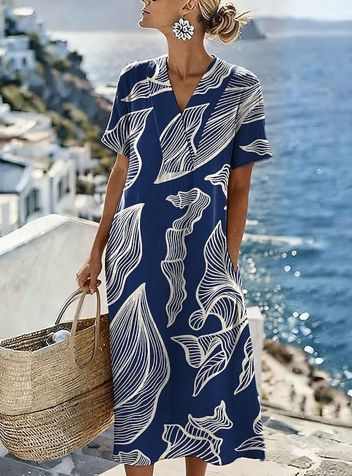 beach party midi dress Sunset Beach Linen Midi Dress