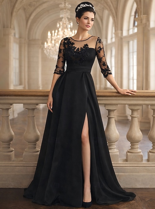 long sleeve fit and flare wedding guest dress Shona Joy - La Lune Cumulus Silk Lace Maxi Dress - Ivory main image 0