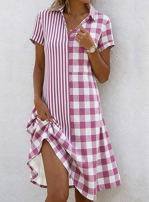 summer vacays mini dress pink Fuchsia Eyelet Mini Shirt Dress Summer Vacation Dress
