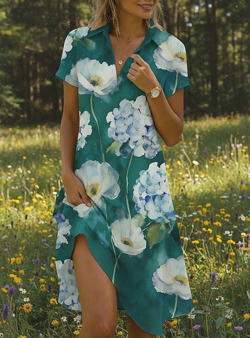 knee length casual spring dresses Women's Knee Length Dress A Line Dress Casual Beach Regular Fit Solid Color Half Sleeve V Neck White Summer Spring 2026
