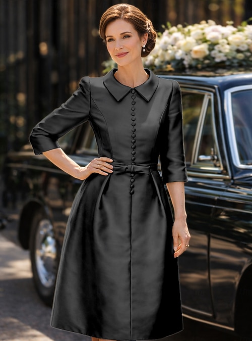3 4 sleeve dresses for wedding guest Sheath/Column V Neck 3/4 Sleeves Stand Collar Cocktail High-Low Ankle-Length Asymmetrical Dresses, Ivory Stand Collar Hemline/Train Buy Women's Clothing Wedding Guest