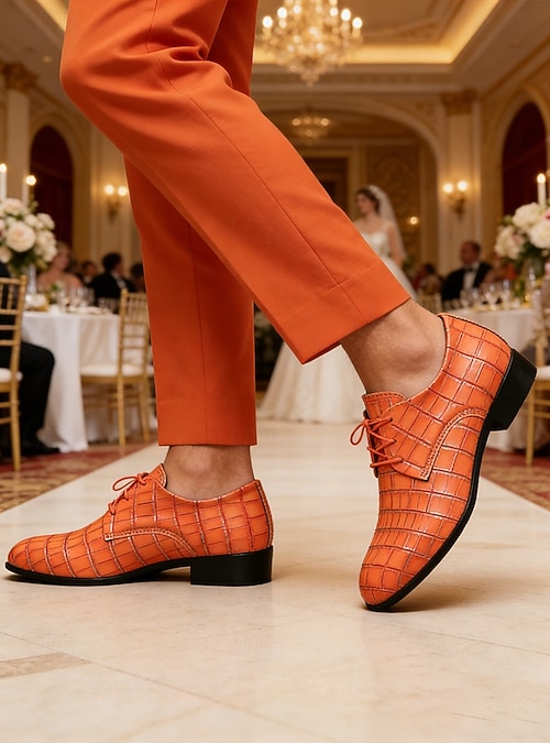 orange dress shoes for wedding Amazon.com | SKYSTERRY Women's High Heel Spool Matte Dress Wedding Round Toe Slip On 4 Inch Pumps Shoes Orange Size 11 - Tacon Alto