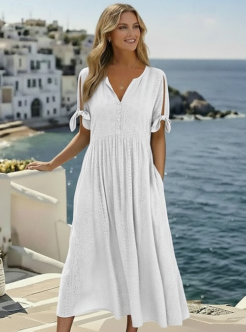 plain white a line dress wedding dress a line strapless Simple Strapless White A line Zipper up A  line Princess Wedding Dress-parroquiadesanalbertomagno.com