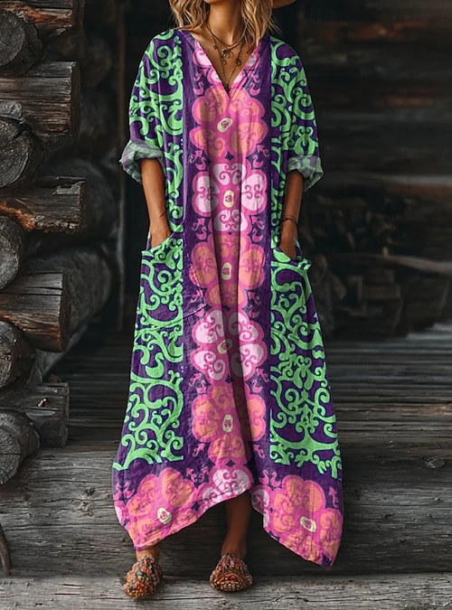 boho maxi dress au Women's Boho Koko Palm Print Maxi Dress in Turquoise & White main image 1