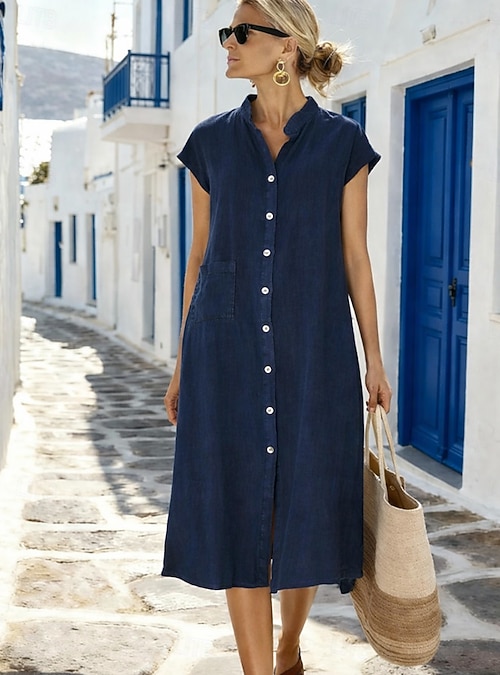 navy blue women dress On Your Way Babydoll – Shop the Mint Size:2 Youth or knot it loosely Swatch:#b8cdd9 Evening Gown Navy Blue