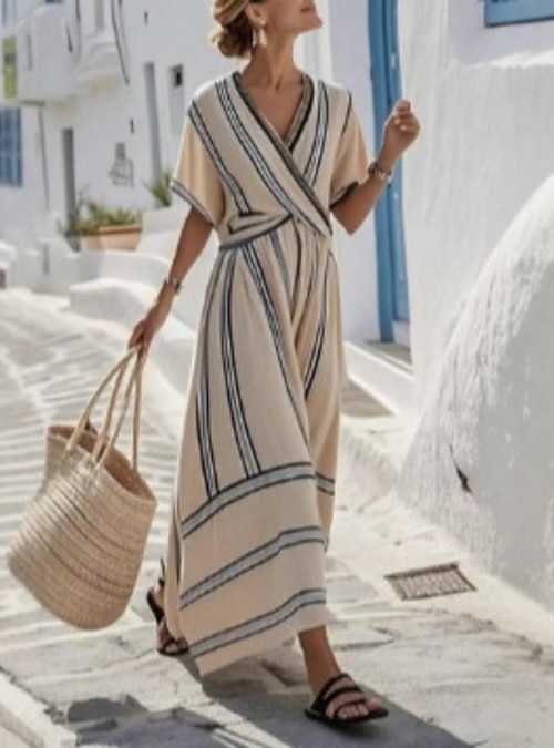 Women's Maxi Dress Linen-feel Dresses Sundress Wrap Dress A Line Dress Vacation Party Casual Daily Office Beach Graphic Geometric Half Sleeve V Neck Blue Black White Ivory Summer 2026 - CAD $60.99 Women's Maxi Dress Linen-feel Dresses Sundress Wrap Dress A Line Dress Vacation Party Casual Daily Office Beach Graphic Geometric Half Sleeve V Neck Blue Black White Ivory Summer 2026 - CAD $60.99