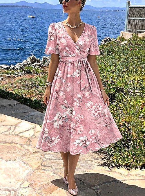 knee length dresses for ladies Dress Celebrity Pink Bandage Dress / L main image 1