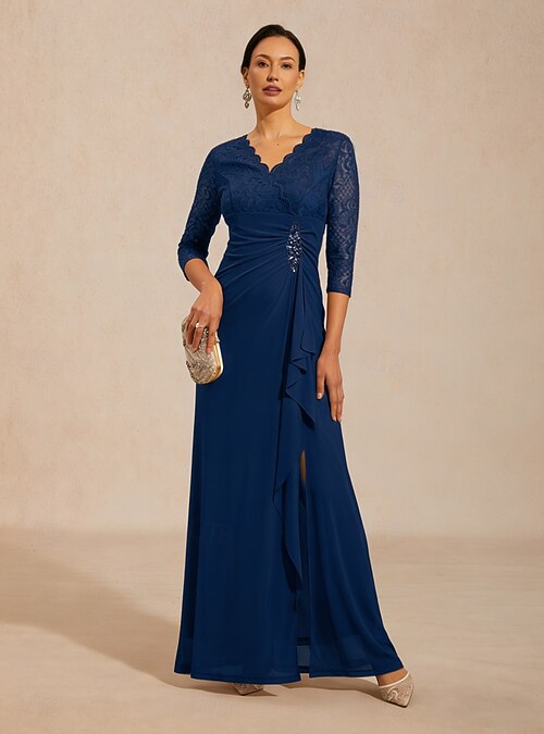 solid ruffles lace up maxi dress Satin Deep V-Neck Ruffled Evening Gown