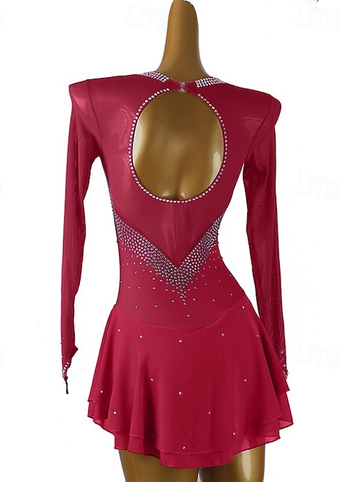 long sleeve figure skating dresses Highneck Skate Dress - JRF22009-HG