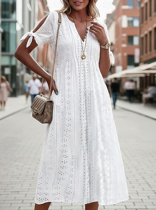 casual white eyelet dress How To Style A White Eyelet Dress From Day To Night
