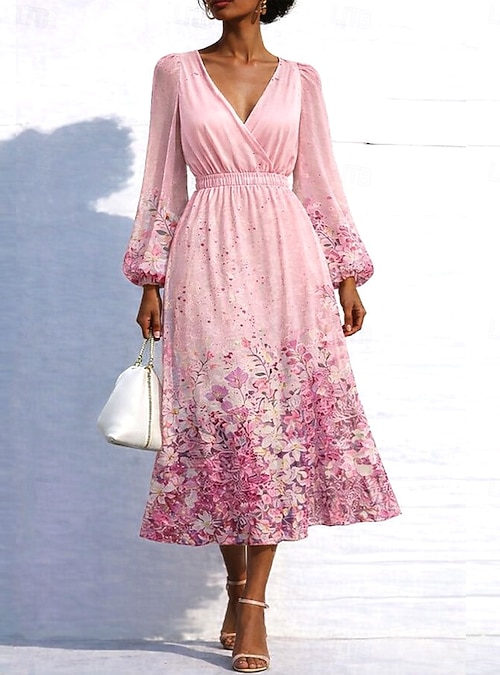 light pink fit and flare dress with sleeves Pink Fit And Flare Dresses With Sleeves
